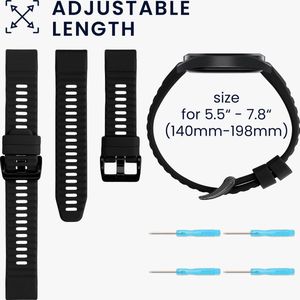 kwmobile 2x armband geschikt voor Garmin Forerunner 955 / Fenix 7 / 6 Pro GPS / 5 - Bandjes voor fitnesstracker in zwart / donkerblauw