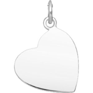 Joy|S - Zilveren hartje hanger - graveer plaat - 16 mm x 22 mm (zonder ketting)