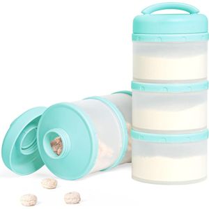 Luxiba - Melkpoeder portioneerder baby stapelbare melkpoeder opbergdoos 2 stuks (mintgroen)