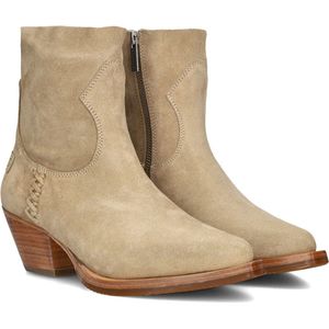 Shabbies Lute Folly Enkellaarsjes - Enkelboots met rits - Dames - Beige - Maat 38