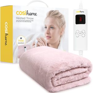 Cosi® XL- elektrische deken van zacht kunstbont - bovendeken 180 x 130 cm Roze