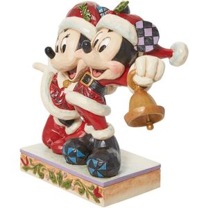 Mickey & Minnie Mouse Santa's Beeldje - Disney Traditions - Jim Shore Collectie - 17 cm