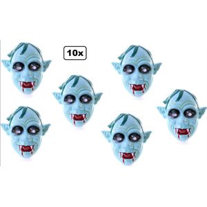 10x Masker zombie Opa pvc - volwassenen - Horror griezel Halloween uitdeel part wanddecoratie festival evenement