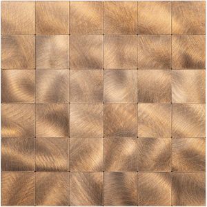 Zelfklevende Mozaïek Tegel - Afimona Grote Blokken XL - Geborsteld Brons - 305x305x4mm