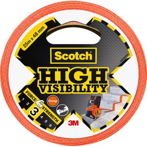 Plakband scotch high visibility 48mmx25m oranje | Rol a 1 stuk | 6 stuks