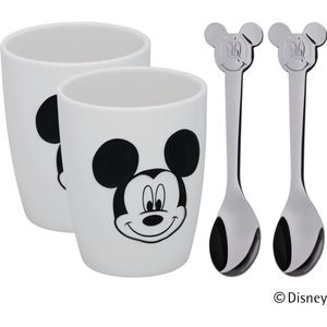 WMF Kinderservies Mickey Mouse groot - Kopjes en lepels - 4-delig
