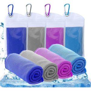 Verkoelende handdoek, ijshanddoek, ademend, koele handdoek, microvezel handdoek voor yoga, fitnessstudio, training, sport, fitness, hardlopen, kamperen, wandelen (100 x 30 cm)