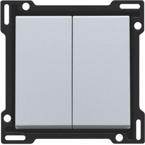 Niko centraalplaat voor dubbele elektronische schakelaar of drukknop - Intense Sterling (121-31004)