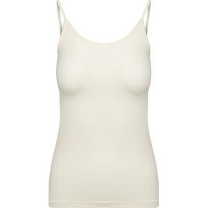 RJ Bodywear Pure Color dames spaghetti top (1-pack) - hemdje met smalle verstelbare bandjes - ivoor - Maat: S