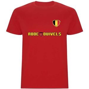 Rode Duivels Belgie T-shirt | Unisex | Rood | Voetbal Shirt | EK | WK | Dames en Heren Shirt | Diables Rouges