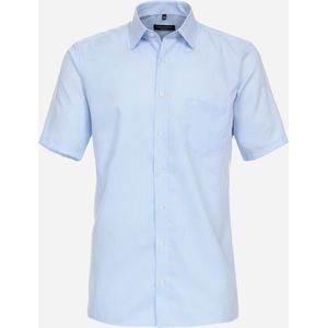 CASA MODA comfort fit overhemd - korte mouw - twill - blauw geruit - Strijkvriendelijk - Boordmaat: 40