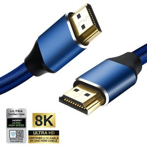 HDMI 2.1 kabel - Ultra high speed - 8K (60 Hz) - 4K (144/120/60 Hz) - Full HD 1080p - Ethernet - 3D - ARC - Male naar male - Geschikt voor TV - DVD - Laptop - PC - Beamer - Monitor - 1.5 meter