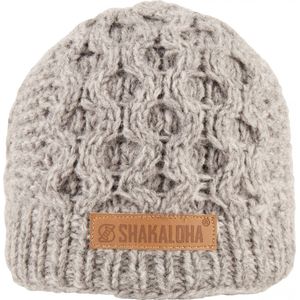 Shakaloha Gebreide Wollen Muts Heren & Dames Beanie Hat van schapenwol met polyester fleece voering - Bar Beanie Grey Unisex - One Size Wintermuts