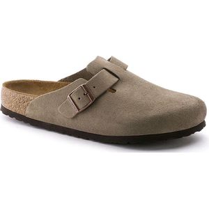 Klomp Birkenstock Unisex Boston Soft Footbed Suede Taupe Regular