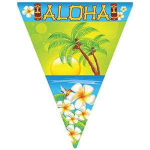 Vlaggenlijnen Hawaii Aloha thema 5 meter - Tropische feestartikelen versieringen