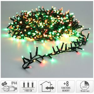 Microcluster Kerstverlichting- 700 led - 14m - three tone traditional - Timer - Lichtfuncties- Buiten-Binnen