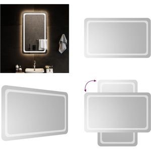 vidaXL Badkamerspiegel LED 60x100 cm - LED-badkamerspiegel - LED-badkamerspiegels - Badkamerspiegel - Spiegel