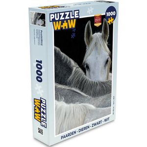 Puzzel Paarden - Dieren - Zwart - Wit - Legpuzzel - Puzzel 1000 stukjes volwassenen