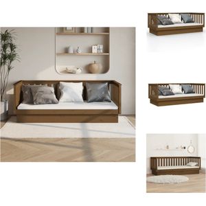 vidaXL Slaapbank Hout - 207.5 x 107 x 76 cm - Massief grenenhout - 3-zijdig bedhek - Bed