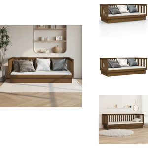 vidaXL Slaapbank - Slaapbanken - Bedbank - Bed - Slaapbank 100 x 200 cm massief grenenhout honingbruin