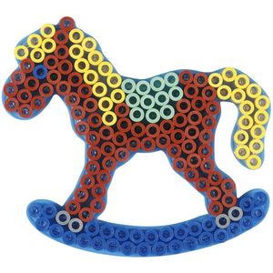 Hama MAXI HOBBELPAARD / PONY / GROOT PAARD strijkkralen vormpje / figuur / grondplaat voor extra grote maxi strijkparels (strijkkralenbordje / legbordje boerderij dier groot, schommelpaard), creatief kralen cadeau voor kinderen!