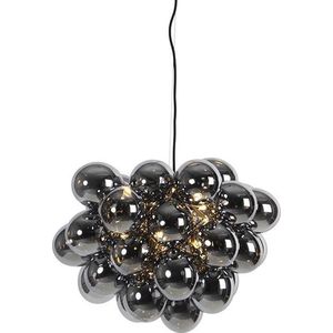 QAZQA uvas - Design Hanglamp eettafel - 8 lichts - Ø 500 mm - Zwart - Woonkamer | Slaapkamer