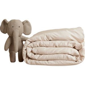 Coco & Cici - Tencel Twill Dekbedovertrek 120 x 150 cm - 1 Persoons Beddengoed - Kinderbeddengoed - Lyocell - Hypoallergeen & Extra Zacht - Beige