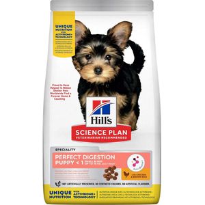 6 x Hill's Puppy Perfect Digestion Small & Mini met kip en bruine 1,5kg