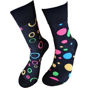 Verjaardag cadeau - Grappige sokken - Neon Stippen mismatchsokken - Leuke sokken - Vrolijke sokken – Valentijn Cadeau - Luckyday Socks - Cadeau sokken - Socks waar je Happy van wordt – Maat 37-42