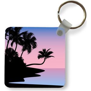 Sleutelhanger - Uitdeelcadeautjes - Palmboom - Strand - Schaduw - Plastic