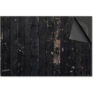 Inductie beschermer 90x52 - afdekplaat inductie mat - Dietrix Kookplaat beschermer - Base - Hout en Boom - Zwart houten latten afegbladerd