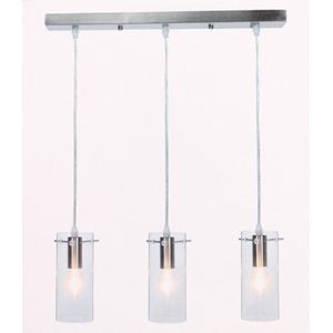 Hanglamp - 3 lichts - metaal- glas