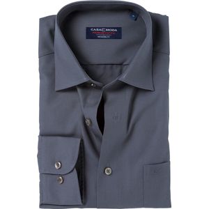 CASA MODA modern fit overhemd - antraciet grijs - Strijkvrij - Boordmaat: 38