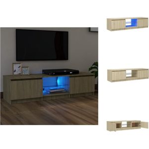 vidaXL TV-meubel Sonoma Eiken - Hifi-kast 140x40x35.5 cm - LED-verlichting - Kast