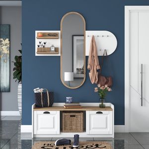 Wren - Vestiaire - Wit Walnoot - Melamine Coating - 120x45x40 cm