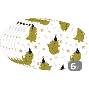 Placemats ovaal - Onderleggers - Ovale placemats - Design - Jongens - Draak - Kinderen - 6 stuks