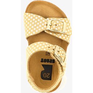 Groot leren meisjes sandalen met sterren - Goud - Maat 27