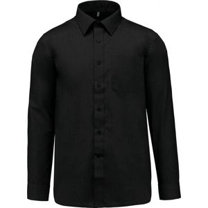 Luxe Herenoverhemd 'Jofrey' lange mouwen Kariban Zwart maat XL