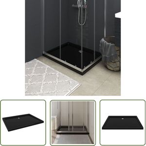 The Living Store Douchebak rechthoekig 70x90 cm ABS zwart - Douchebak - Douche Cabine - Douchescherm - Modern Badkamermeubel - Badkamerinrichting