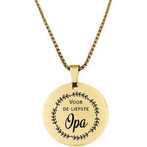 Ketting RVS - Rond - Goud - Voor De Liefste Opa