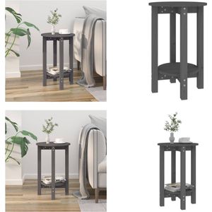 vidaXL Salontafel Ø 40x60 cm massief grenenhout grijs - Salontafel - Salontafels - Tafel - Bijzettafel