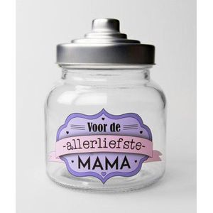 Moederdag - Snoeppot - Mama - Gevuld met Drop - In cadeauverpakking met gekleurd lint