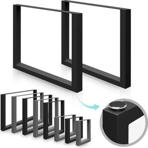 Tafelpoten - Tafelpoten metaal zwart - Tafel poten - Tafelpoten metaal - Onderstel tafelpoten - Tafelpoten zwart - 11.6 kg - Staal - Industieel - Verschillende maten - 2 stuks - Zwart - 64 x 8 x 40 cm