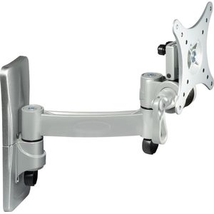 Muurbeugel platte beeldschermen - VESA-monitor 10 inch tot 24 inch - Draagkracht 25 kg - Wandafstand 8 - 255 cm - Zilver