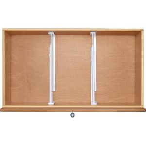 Set van 4 verstelbare lade-inzetstukken - Praktische lade-organizer voor kast en dressoir - Flexibele kunststof ladeverdeler - Wit