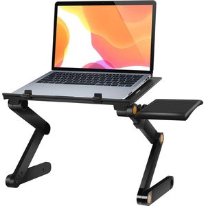 In hoogte verstelbare laptopstandaard met muismat voor bed en bureau