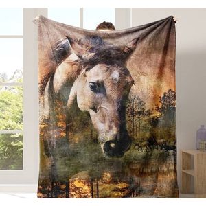 Fleece deken - paard - flanel - plaid - 150 x 200 cm