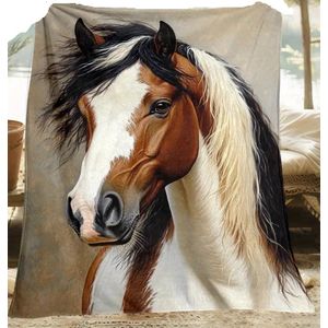 Fleece deken - paard - flanel - plaid - 150 x 200 cm