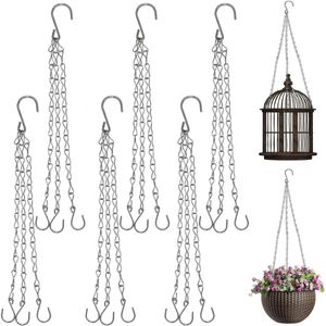 Hangketting 6 stuks bloempotketting haken voor bloempotten plantenketting met S-haken voor hangende bloempotten vogelkooien