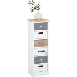 Smalle ladekast vintage look met 6 laden - Shabby Chic opbergrek
